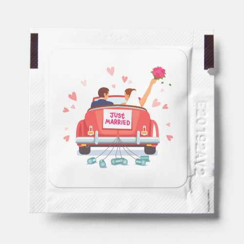 Just Married Bride and Groom  Hand Sanitizer Packet