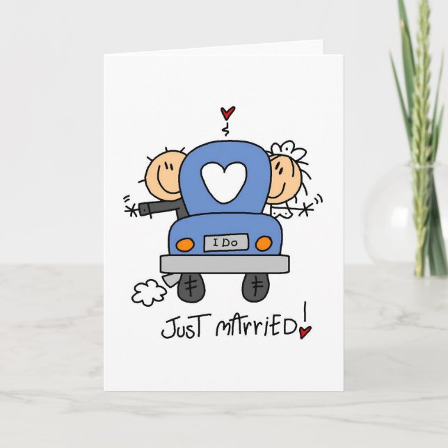 Just Married Bride and Groom T-shirts and Gifts Announcement (Front)