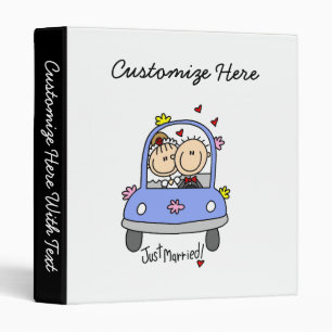 Just Married Bride and Groom T-shirts and Gifts Binder