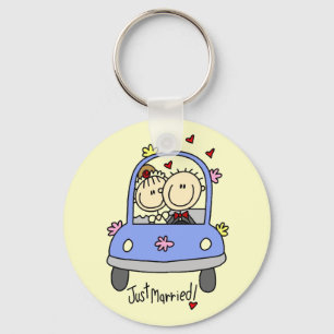 Just Married Bride and Groom T-shirts and Gifts Keychain