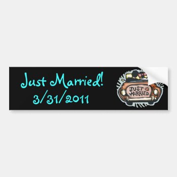 Just Married Bumper Sticker by itsyourwedding at Zazzle