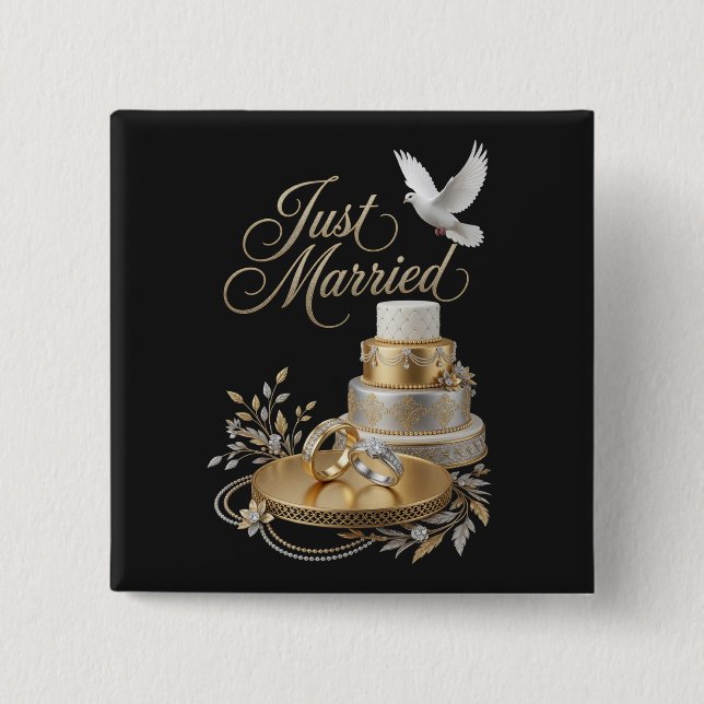 Just Married  Button (Front)
