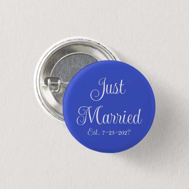 Just Married  Button (Front & Back)