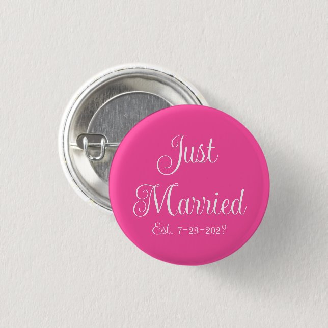 Just Married  Button (Front & Back)