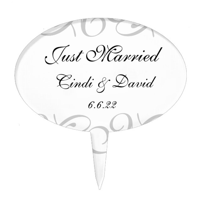 Just Married Cake Topper (Front)