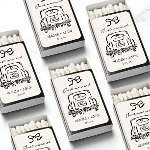 Just Married Car Custom Wedding Favors Matchboxes
