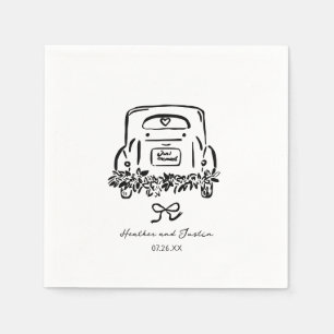 Just Married Car Custom Wedding Favors Napkins