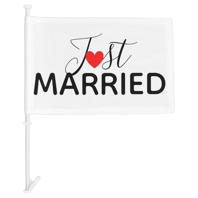 Just Married Car Flag (Front)