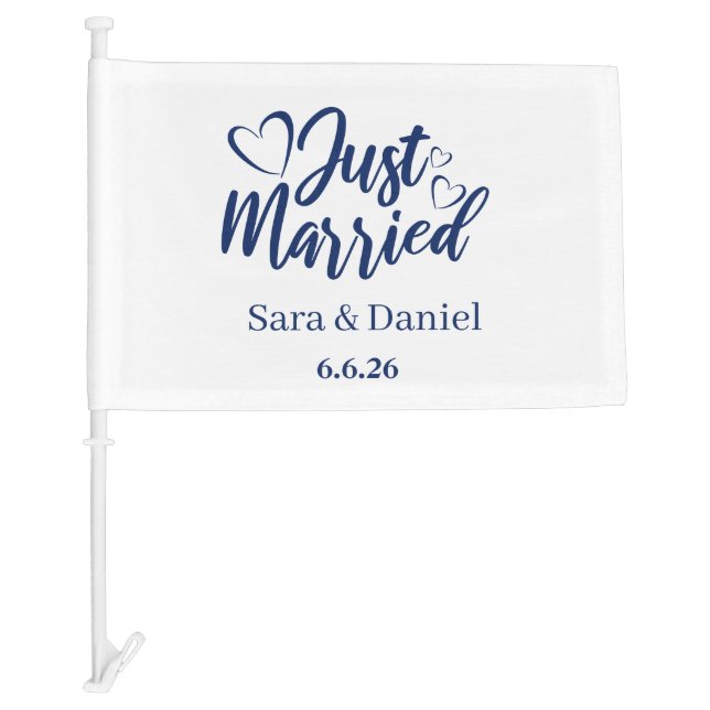 Just Married Car Flag (Front)