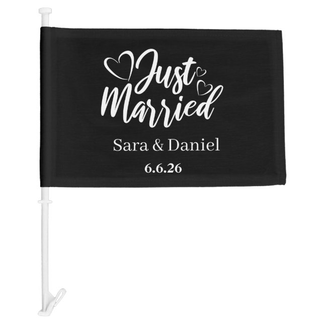 Just Married Car Flag (Front)