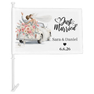 Just Married Car Flag