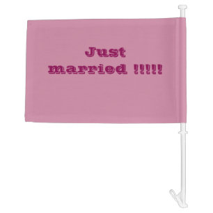 Just married car flag