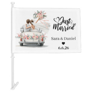 Just Married Car Flag