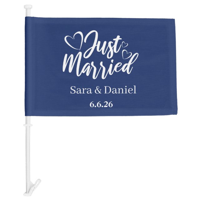 Just Married Car Flag (Front)