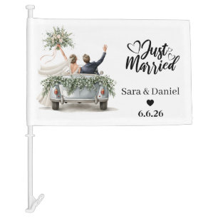 Just Married Car Flag