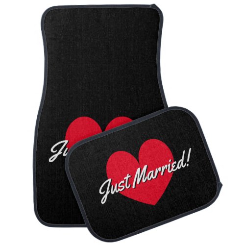 Just Married car mat set for wedding limo car