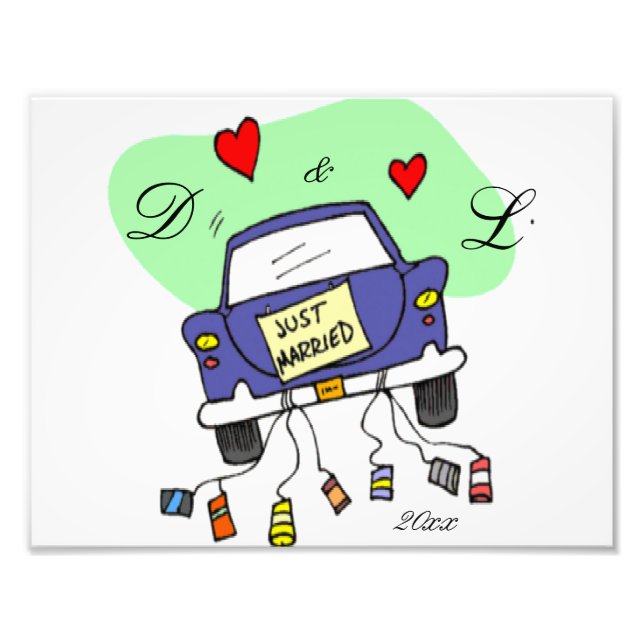 Just Married Car Photo Print (Front)