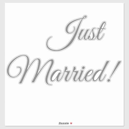 Just Married Car Window Sticker