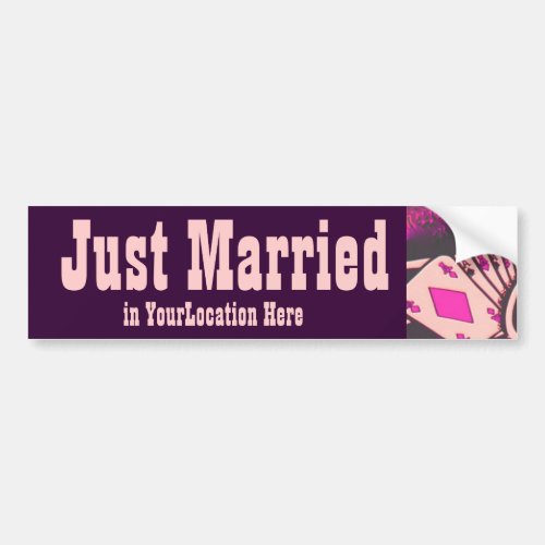 Just Married Casino Gambler Bumper Sticker