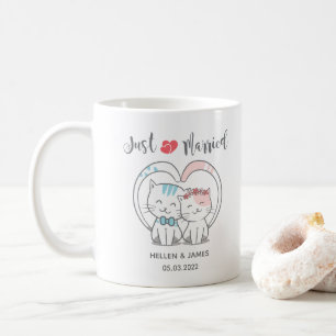 Just Married Cat Wedding   Coffee Mug