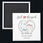 Just Married Cat Wedding  Magnet<br><div class="desc">Cute Just Married Cat Wedding Magnet
Perfect as a wedding favour for wedding guests.</div>