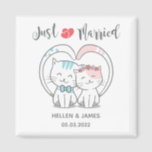 Just Married Cat Wedding  Magnet<br><div class="desc">Cute Just Married Cat Wedding Magnet
Perfect as a wedding favour for wedding guests.</div>