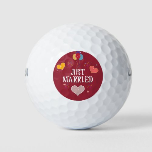 Just Married _ Celebration Golf Balls