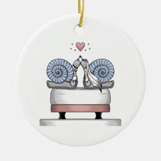 Just married ceramic ornament