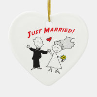Just Married Ceramic Ornament