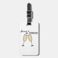 Just Married Champagne Toast Luggage Tag