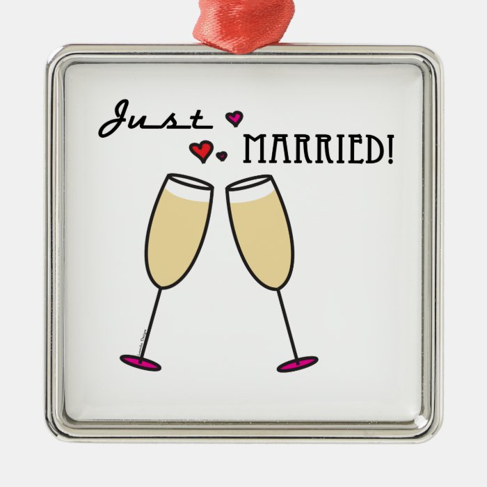 Just Married Christmas Ornament