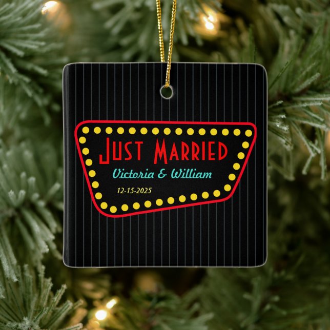 Just Married Christmas Ornament  (Tree)