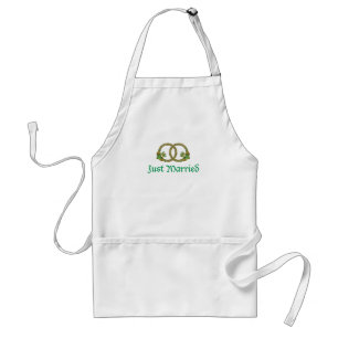 Just Married Claddagh rings Adult Apron