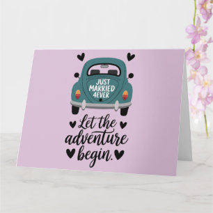 Just Married Classic Car Wedding Card