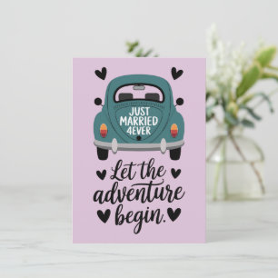 Just Married Classic Car Wedding Card