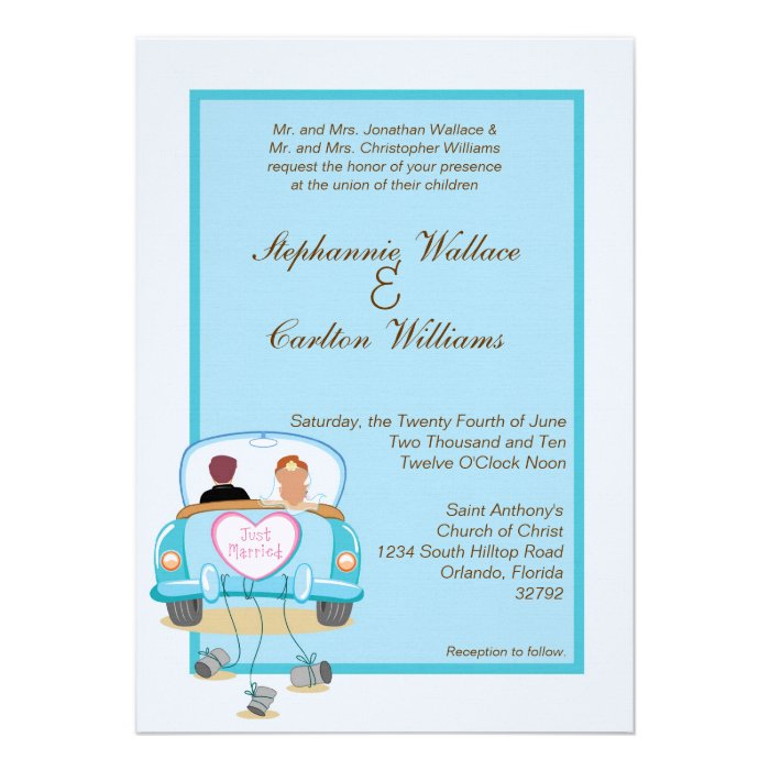 Just Married Classic Car Wedding Invitation