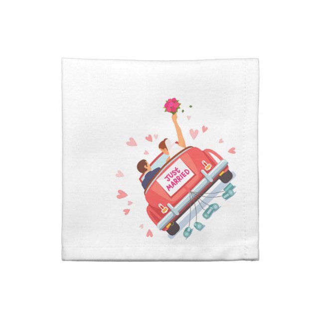 Just Married  Cloth Napkin (Quarter Fold)