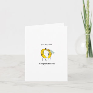 Just married, congratulations, bananas card