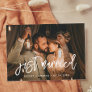 Just married Contemporary modern wedding photo Announcement