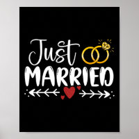 Just Married Couple Newlywed Bride And Groom Weddi