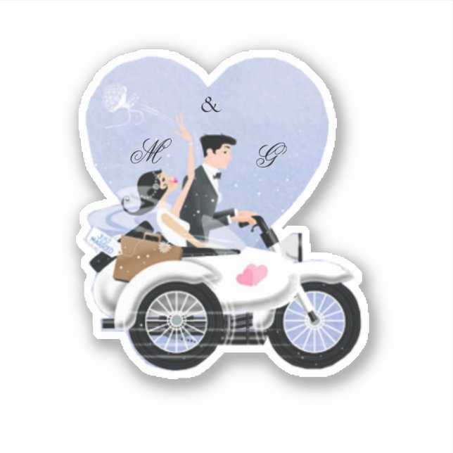 Just married couple sticker (Front)