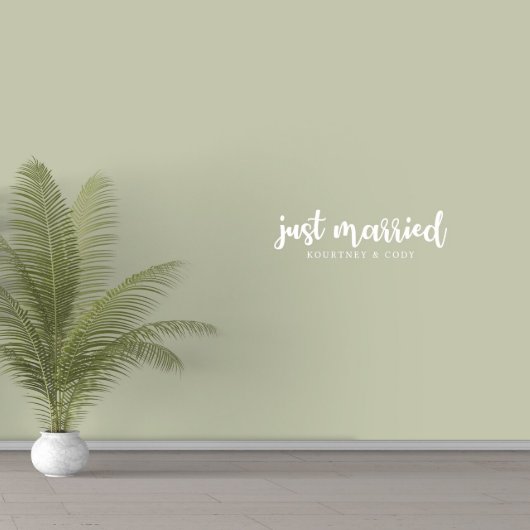 Just Married Couple's Name Medium Wall Decal (Front)