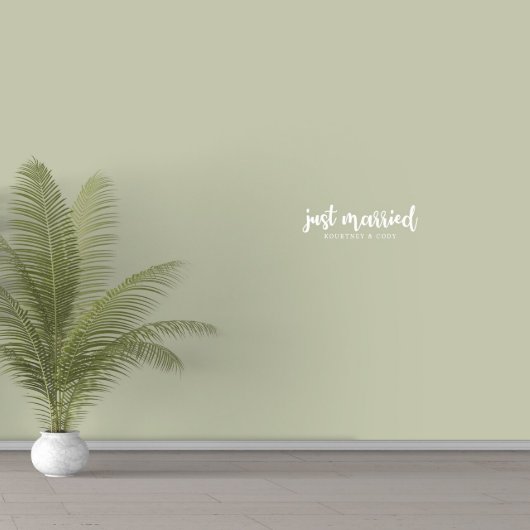 Just Married Couple's Name Small Wall Decal (Front)