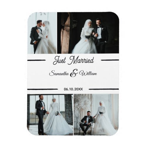 Just Married Custom 4 Photo Wedding