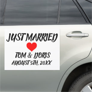 JUST MARRIED CUSTOM CAR MAGNET SCRIPT