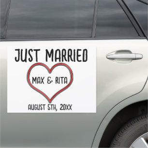 JUST MARRIED CUSTOM CAR MAGNET SCRIPT