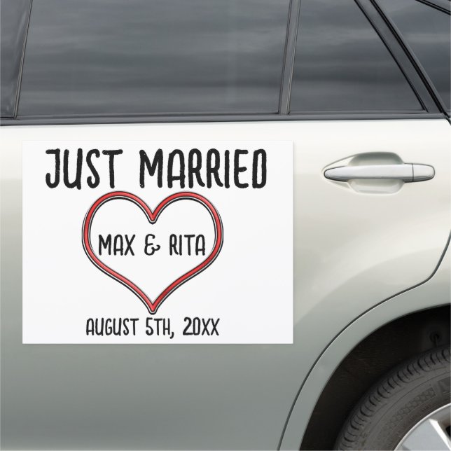 JUST MARRIED CUSTOM CAR MAGNET SCRIPT (In Situ)