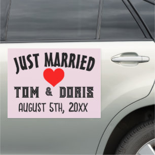 JUST MARRIED CUSTOM CAR MAGNET SCRIPT