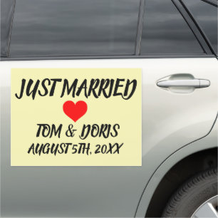 JUST MARRIED CUSTOM CAR MAGNET SCRIPT