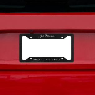 Just Married Custom Couple's Names License Plate Frame
